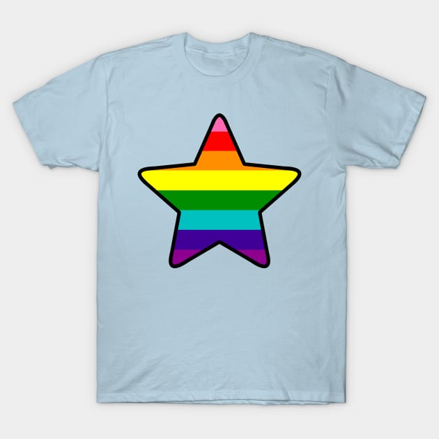 Classic Rainbow Pride Star T-Shirt by SimplyPride